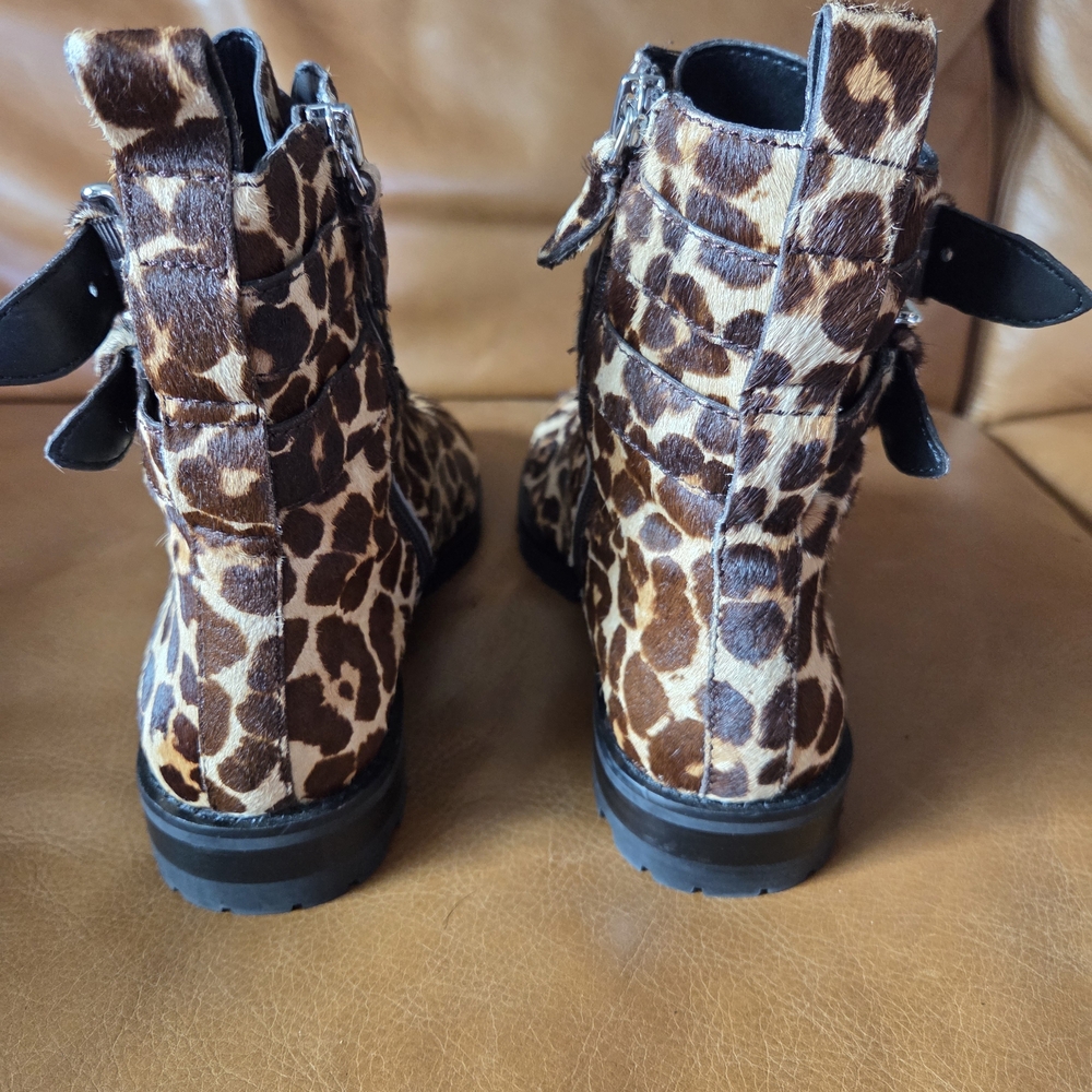 Rebecca Minkoff Jaiden Cowhide Animal Print Combat Boots - Picture 6 of 11